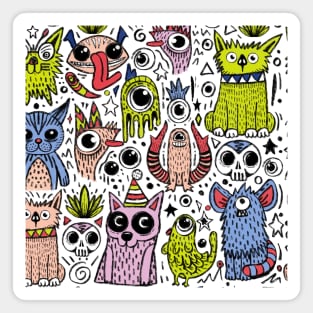 Cute hand drawn characters Magnet